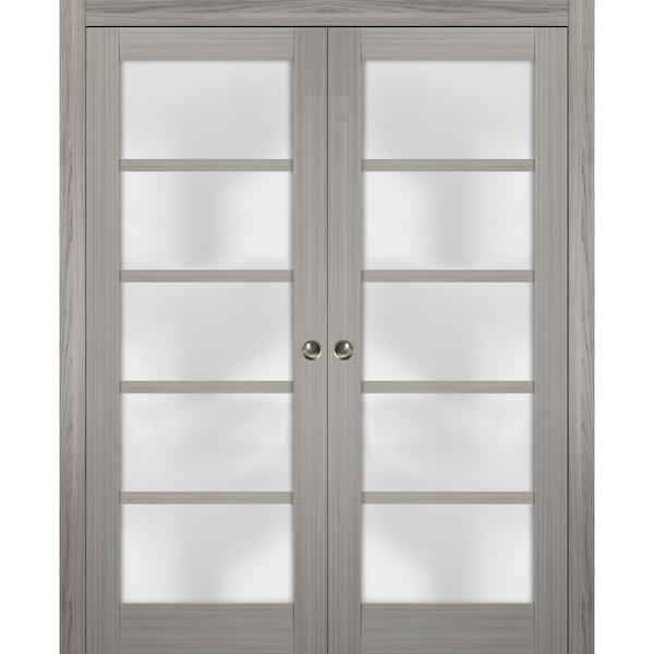 Sartodoors Double Barn Interior Door, 56" x 80", Concrete QUADRO4002DP-SSS-3684 - main